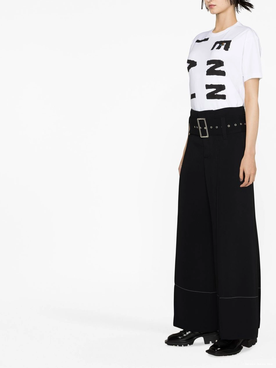 Cheap Versace high-waisted wide-leg Women trousers 0719